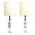 Pair of Vintage Italian Neoclassical White Marble Urn Table Lamps With Carved Details For Sale