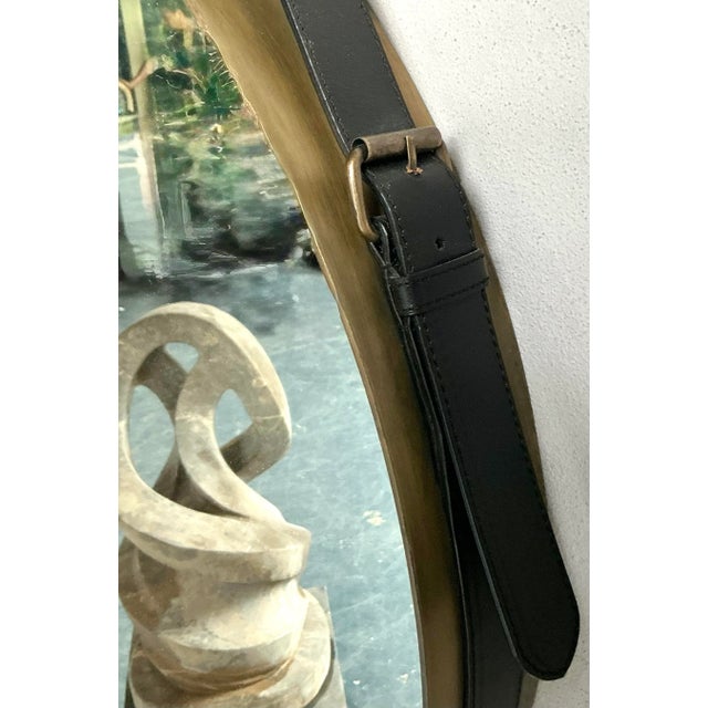 Vintage Boho Jaime Young Leather Strap Mirror For Sale In West Palm - Image 6 of 6