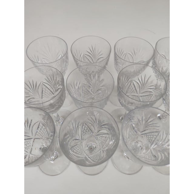 1930s Large Crystal Glasses with Moselle Pattern from Saint Louis, 1930s, Set of 12 For Sale - Image 5 of 9