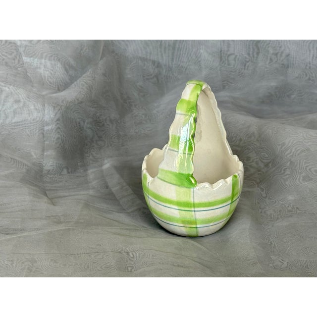 1980s Ceramic Egg Easter Basket Bowl For Sale - Image 5 of 12