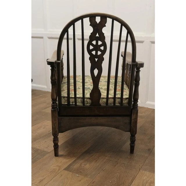 Beech and Ash Wheel Back Reclining Chair, 1930s For Sale - Image 4 of 9