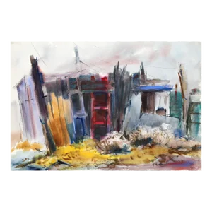 1960s "Ruined Shack P5.20" Watercolor Painting by Eve Nethercott
