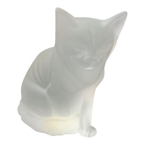 Vintage Marked Kb Satin Glass Made in Italy Cat Figurine