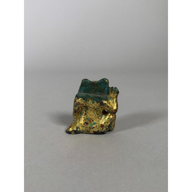 Metal Bronze Ornamental Sculpture, Han Dynasty, 206 BC-220 AD, Gilded Bronze Bear, Archaeology, China For Sale - Image 7 of 11