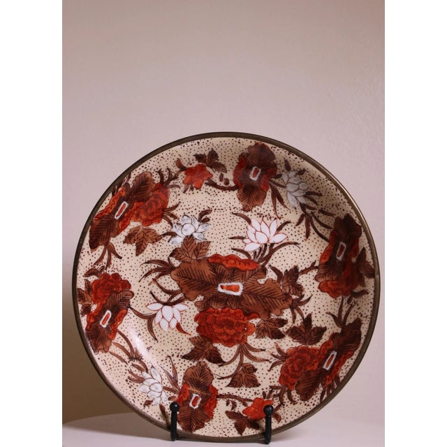 1970s Vintage Makato Honda Porcelain Platter with Gold Rim For Sale - Image 5 of 5