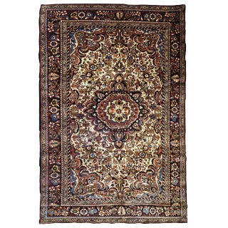 1900s Handmade Antique Persian Sarouk Rug 3.1' X 5.2' For Sale