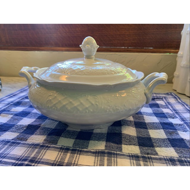 Vintage Schumann Arzberg Bavaria Porcelain Covered Serving Bowl Tureen For Sale - Image 12 of 12