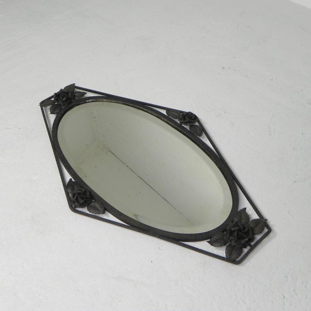 Art Deco Mirror with Faceted Glass, 1930s For Sale - Image 4 of 12