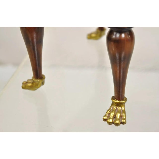 Maitland Smith Style Jewelry Box Burl Walnut Baby Grand Piano Form With Brass Paw Feet For Sale In Philadelphia - Image 6 of 11