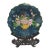 Chinese Cloisonne Flower Basket Design Decorative Plate Custom Wood Stand For Sale