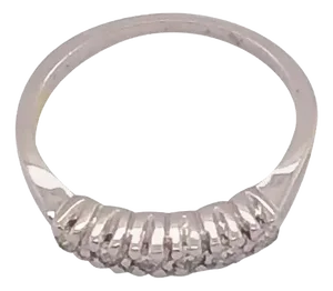 14 Karat White Gold Half Anniversary Ring / Bridal Ring / Wedding Band, Size 4.75