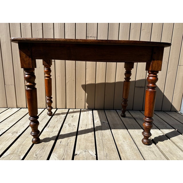 Wood Walnut Bistro Table, 1890s For Sale - Image 7 of 10