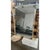 Rectangular gold “Torciglione” Murano Glass Wall Mirror. Scenographic wall mirror in brass elements with trasparent ando...