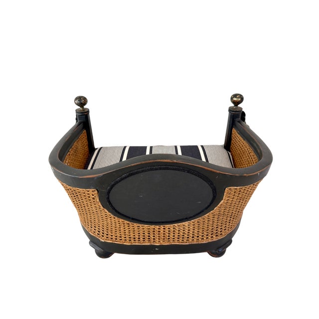 Black Maitland-Smith English Regency Style Pet Bed For Sale - Image 8 of 12