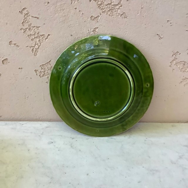 French Country 19th Majolica Bird Sarreguemines Plate For Sale - Image 3 of 8