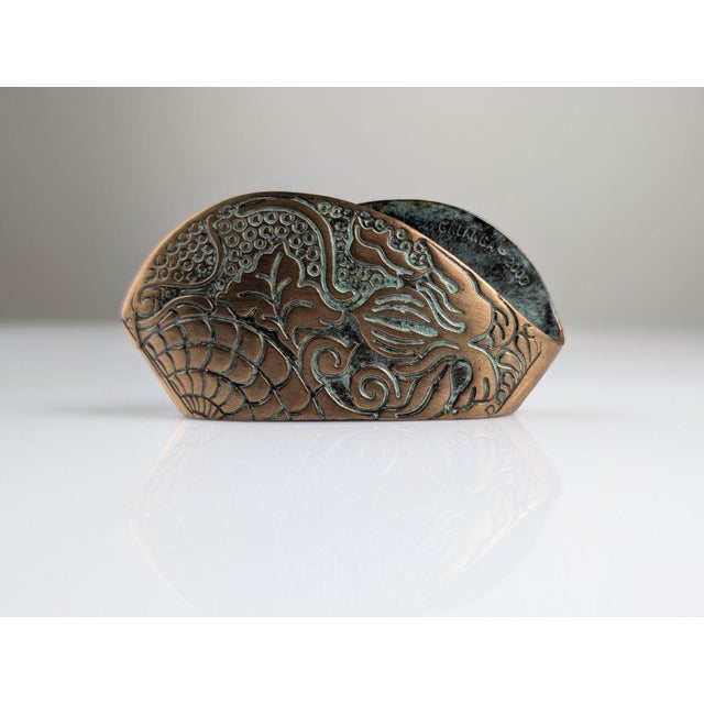 Metal Bronze Card Holder with Design by Antoni Gaudí For Sale - Image 7 of 7