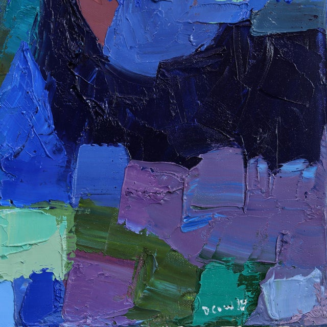 2020s Whistler Abstraction! - Abstract Blue Landscape Textural Impasto Oil Painting Original Artwork by Dana Cowie For Sale - Image 5 of 9