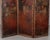 Ruby Red Vintage Spanish Baroque Painted Leather Folding Screen For Sale - Image 8 of 12