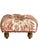 Charming vintage French provincial style footstool upholstered in a beautiful red toile with an unusual gathered and...