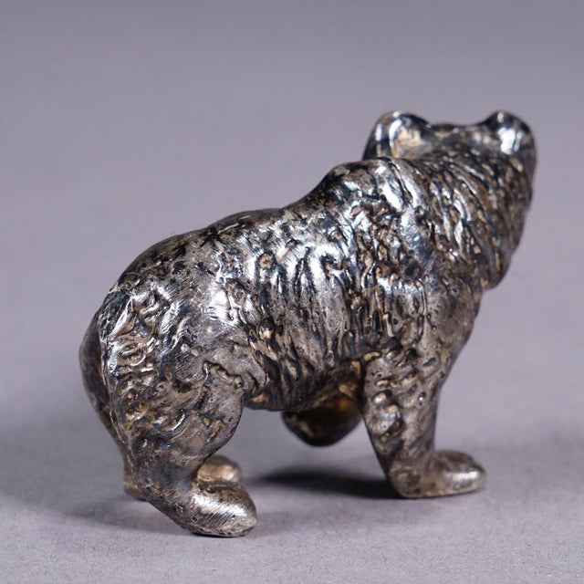 Vintage Silverplated Cast of a Strolling Bear Item e7244 A lovely sculpture of a strolling bear made of silver plated...