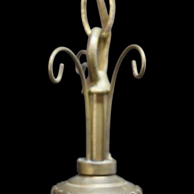 Italian Vintage Italian Brass & Cut Crystal 5 Light Chandelier C1950 For Sale - Image 3 of 8