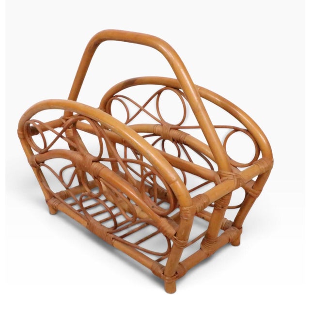 Paul Frankl Mid 20th Century Bamboo Magazine Rack For Sale - Image 4 of 9
