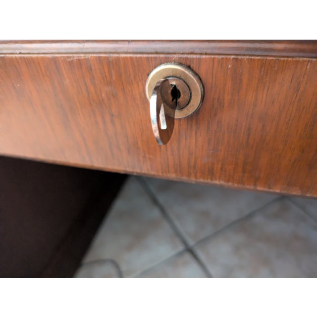 Brown 1950s Jofco Brand Walnut Executive Office Desk For Sale - Image 8 of 12