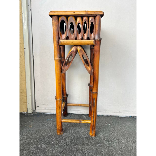 Mid 20th Century Vintage Bamboo Small Side Table For Sale - Image 5 of 5
