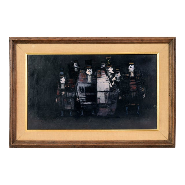 Untitled Mid-Century Painting - Group of Men by Antonio Rodriguez Luna For Sale