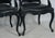 French Provincial Black Faux Crocodile & Glossy Black Louis XV Style Armchairs — A Pair For Sale - Image 3 of 10