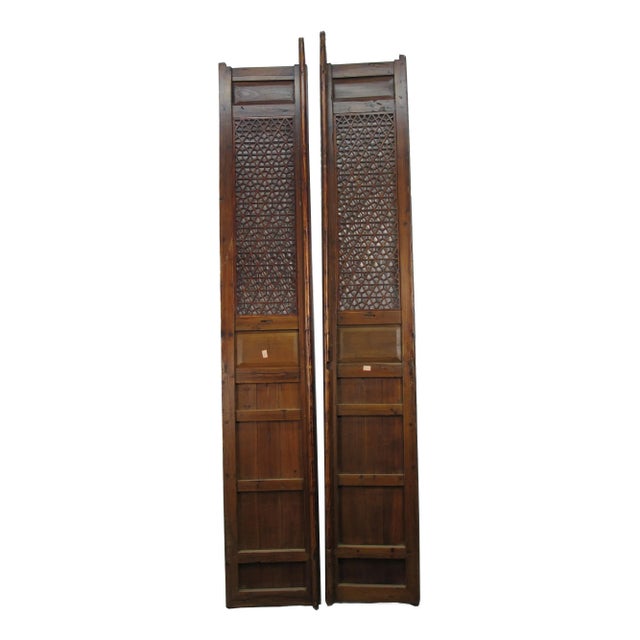 Brown Pair of Hexagonal Screen Door Panel For Sale - Image 8 of 9