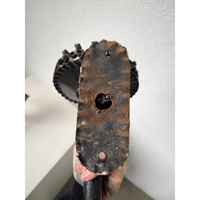 Brutalist Black Metal Wall Sconces, 1950s, Set of 2 For Sale - Image 17 of 18