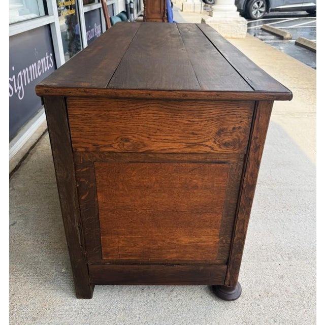 Brown Antique Belgian Oak Blanket Chest For Sale - Image 8 of 12
