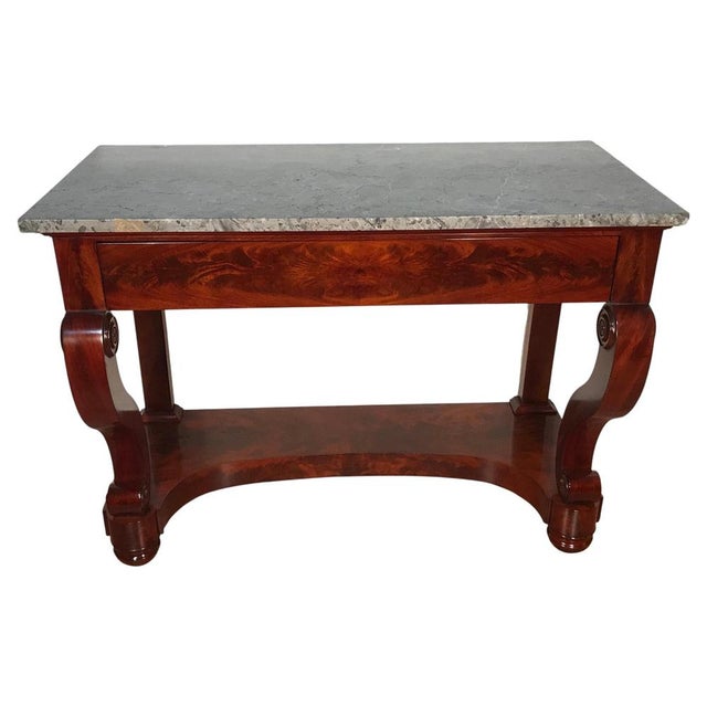 Wood French Restauration Mahogany Console Table, 1820s For Sale - Image 7 of 7