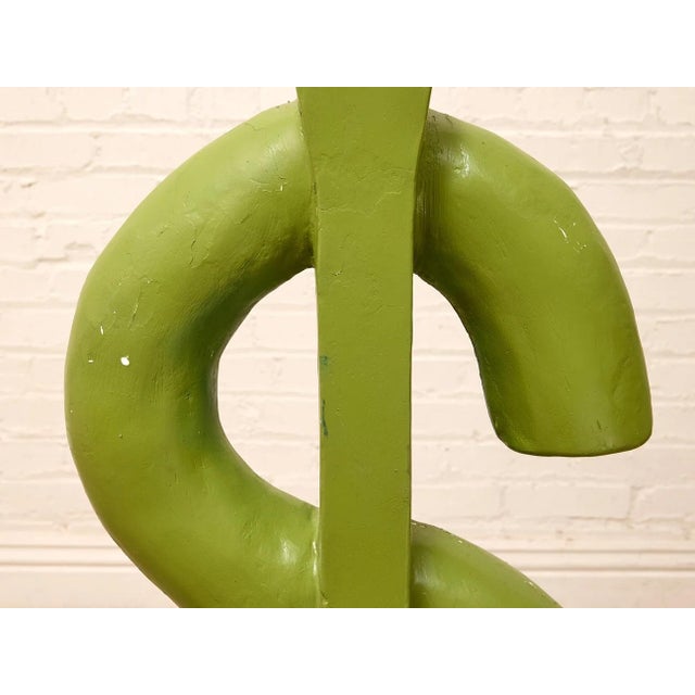 Late 20th Century Oversized Lime Green Concrete Dollar Sign Sculpture For Sale In Los Angeles - Image 6 of 8