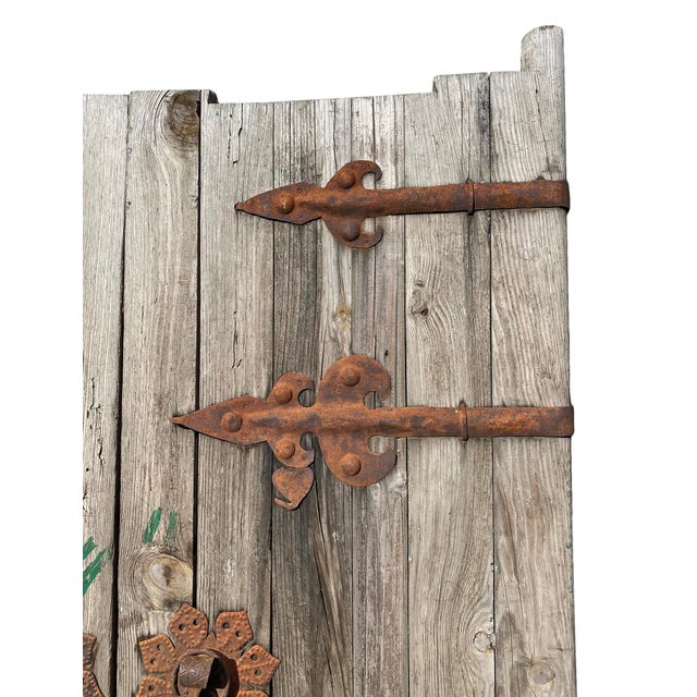 Chinese Antique Chinese Wood & Iron Doors For Sale - Image 3 of 5