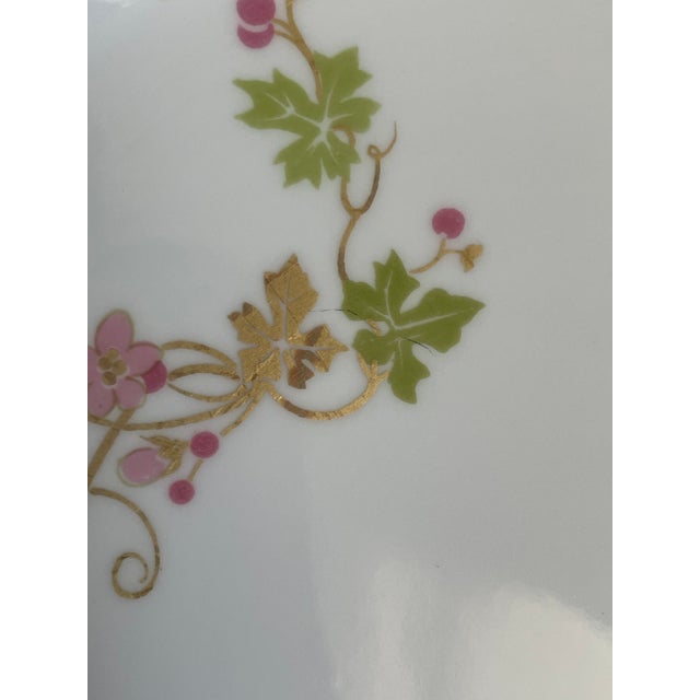 Gold Antique Jean Pouyat Limoges Holly Branch Plate With Heavy Gold For Sale - Image 8 of 10