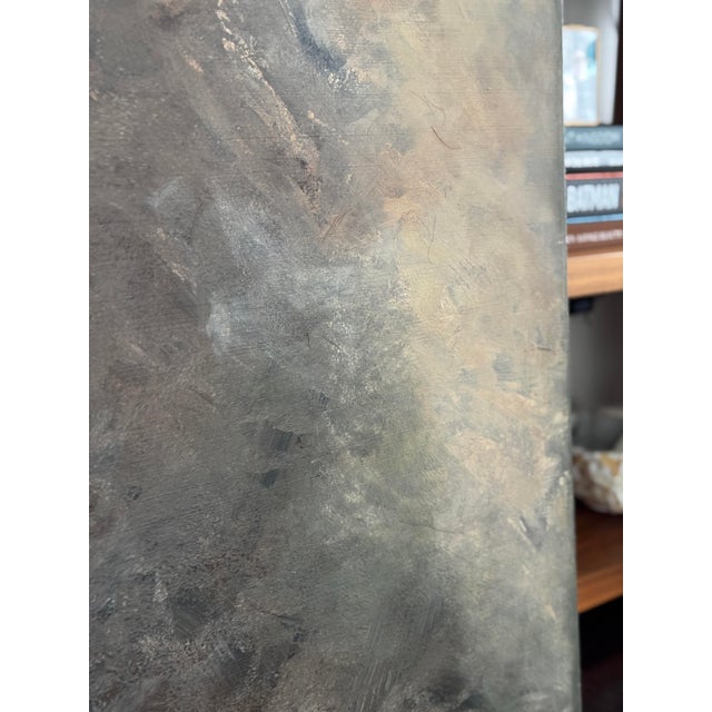 Oversized Large Original Abstract Acrylic Painting on Canvas With Moody Stormy Neutral Palette For Sale - Image 9 of 11