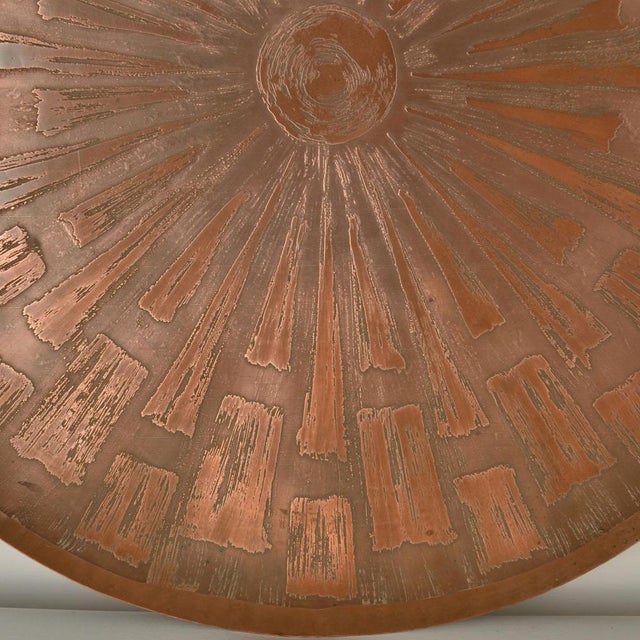 Large Etched Copper Wall Plate from Valentien, 1960s For Sale - Image 3 of 12