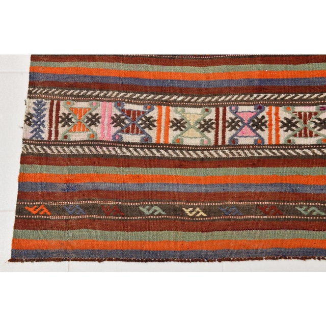 Textile Vintage Wool Area Kilim Rug For Sale - Image 7 of 12