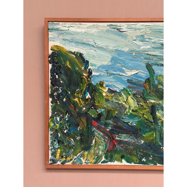 Lush Landscape , 1950s, Oil on Canvas, Framed For Sale - Image 10 of 18