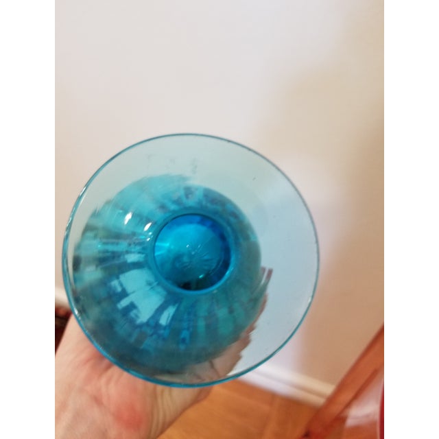 Mid 20th Century Ribbed Murano Art Glass Vase For Sale - Image 5 of 7