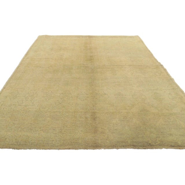 Contemporary Muted Vintage Turkish Oushak Rug - 04'09 X 07'02 For Sale - Image 3 of 10