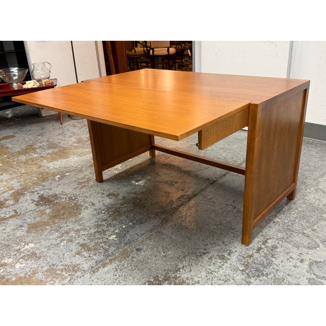 Late 20th Century Bespoke Mid-Century Modern Fold Down Desk For Sale - Image 5 of 12