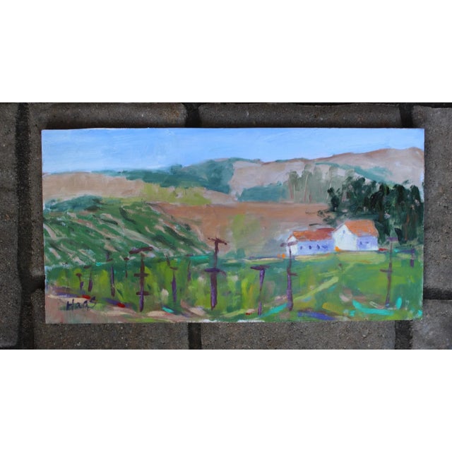 Quiet Places & Journeys — Plein Air Sonoma Farm Original oil painting by Haas, 16 x 8 unframed panel, signed. A "fast and...