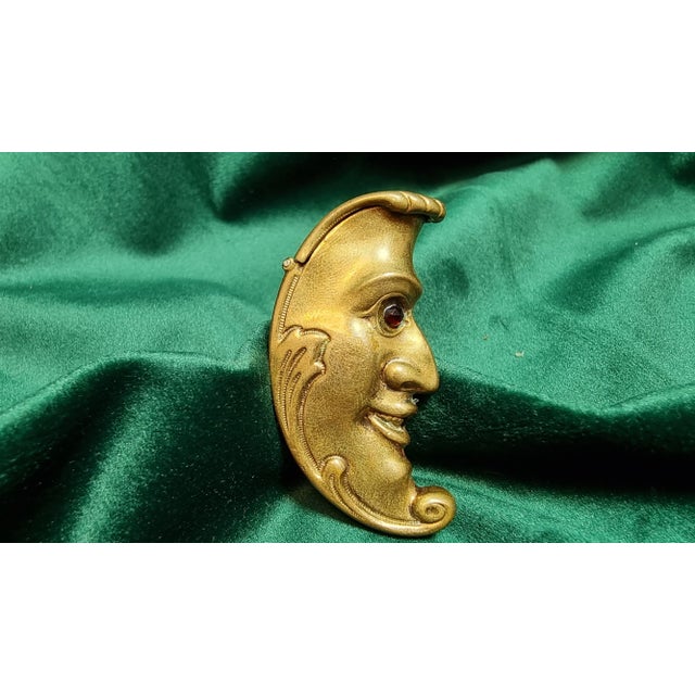 Antique Brass Match Box with Glass Eyes For Sale - Image 6 of 6