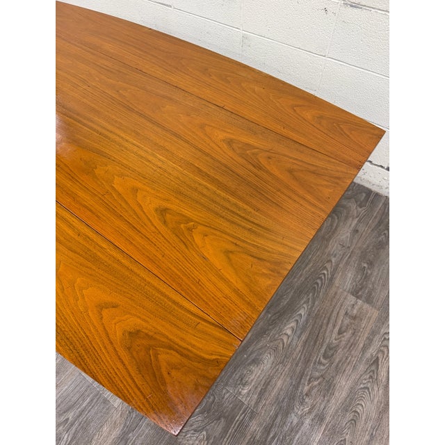 Vintage Mid Century Modern Walnut Convertible Dining and Coffee Trestle Table For Sale - Image 18 of 18