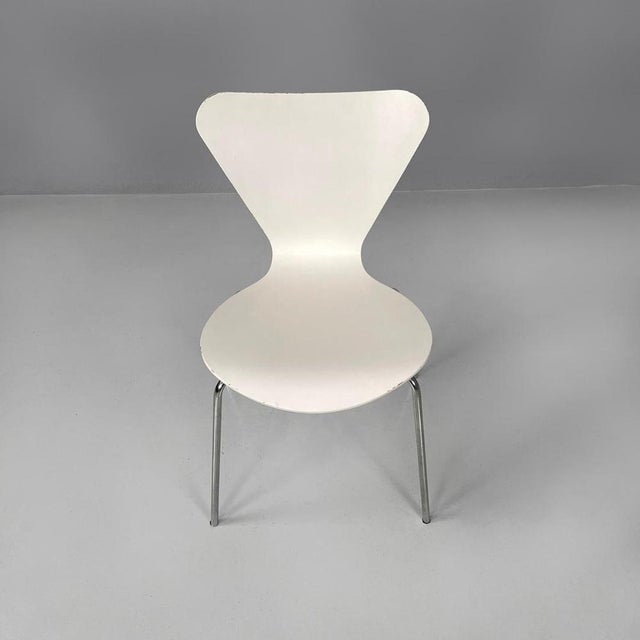 Wood Italian Modern White Lacquered Curved Chairs, 1970s, Set of 6 For Sale - Image 7 of 18