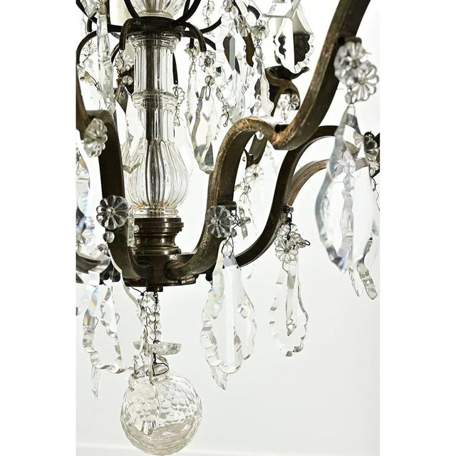 Massive French 19th Century Brass & Crystal Chandelier For Sale - Image 10 of 12