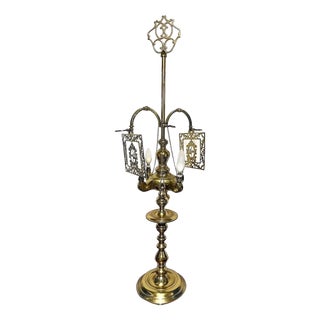 Antique Brass Floor Lamp, 1920s For Sale